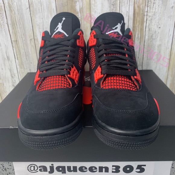 Air Jordan 4 Retro Black Red Men’s - Picture 4 of 6